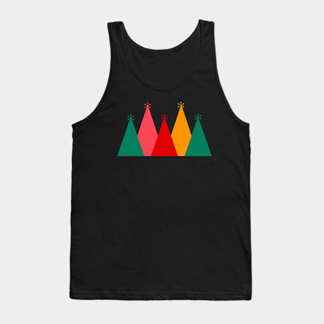 Christmas pine tree art colors triangle vintage retro Tank Top by SpaceWiz95